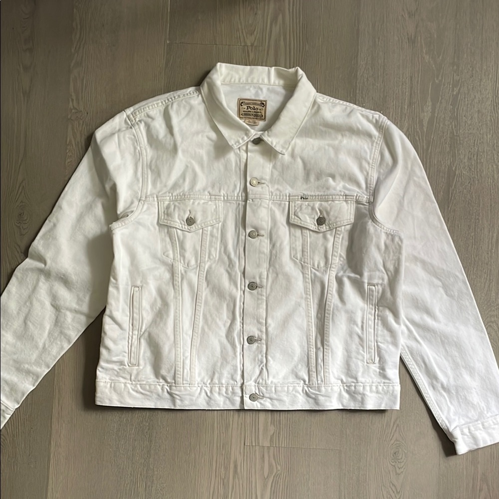 Y2K Ralph Lauren Polo White denim jacket